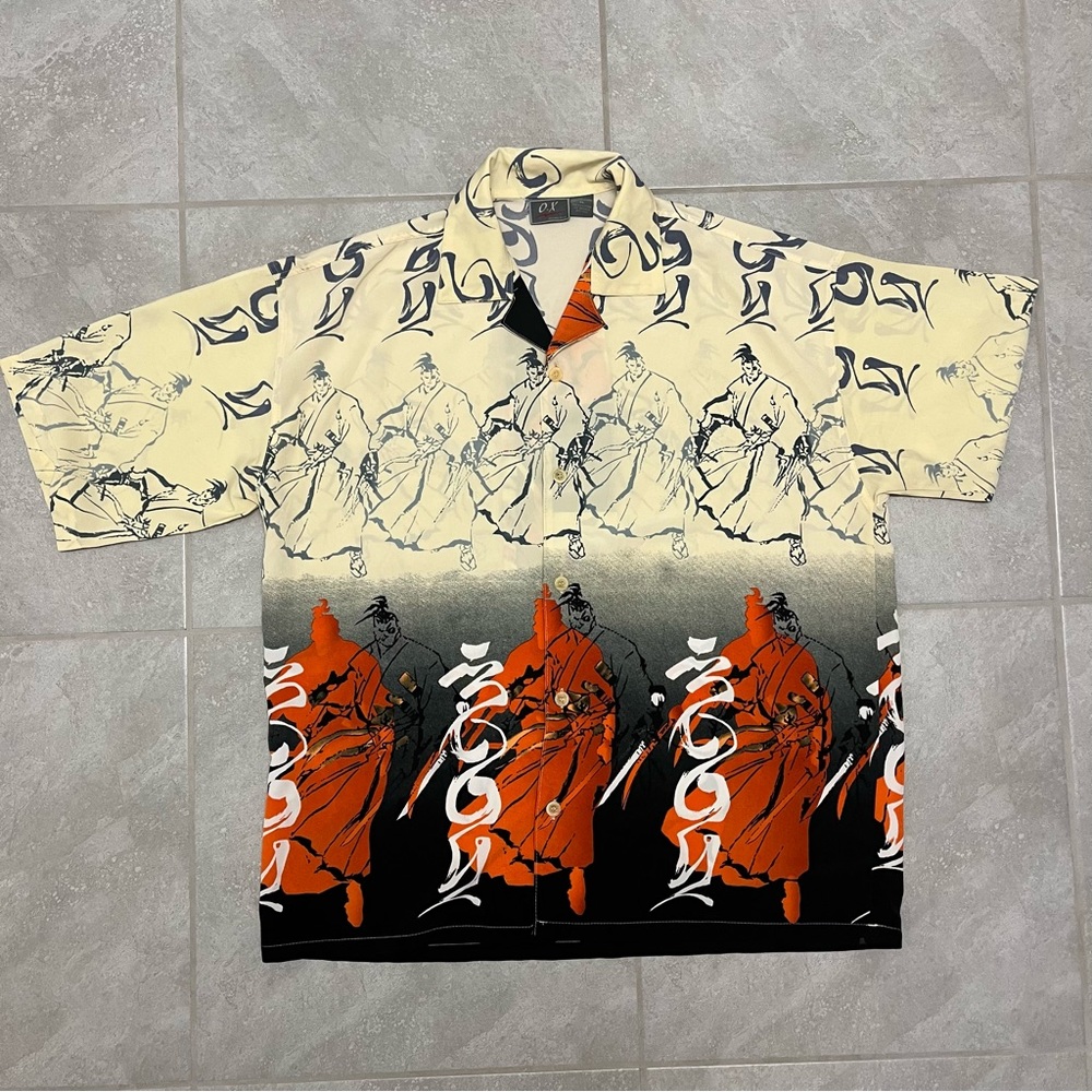 VINTAGE XO BY JP SAMURAI ANIME BUTTON DOWN SHIRT SIZE XL